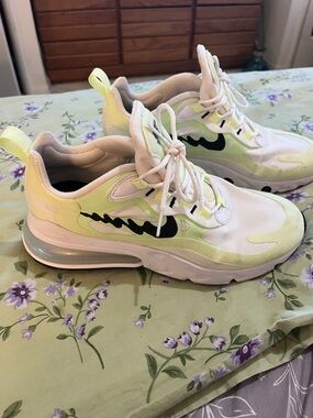 Air Max Ladies  - White and Light Yellow/ neon Athletic Shoes